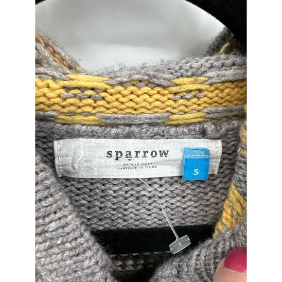 Women’s Anthropologie Sparrow Nordic Fair Isle Zip Cardigan Sweater Small - Picture 2 of 4